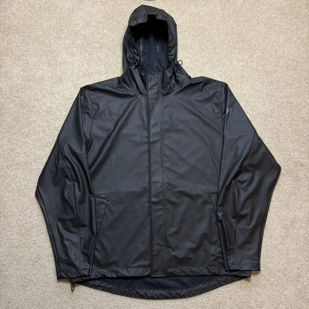 Helly Hansen Moss Jacket Mens XL Black Hooded Waterproof Softshell Rain Coat